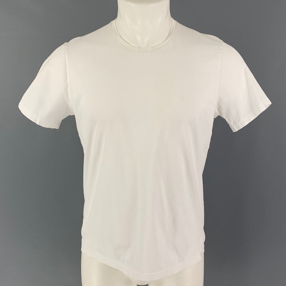 JIL SANDER Size XL White Cotton Crew-Neck T-shirt